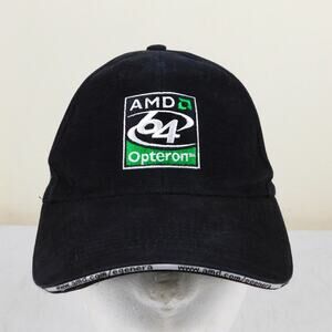 Vintage AMD Opteron Hat Black Adjustable Embroidered Logo Egenera 2005